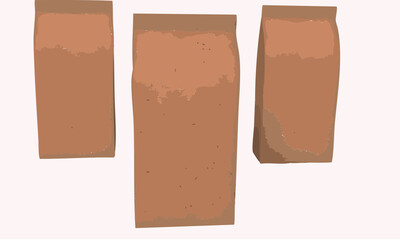 Set of coffee bags, 3d 
