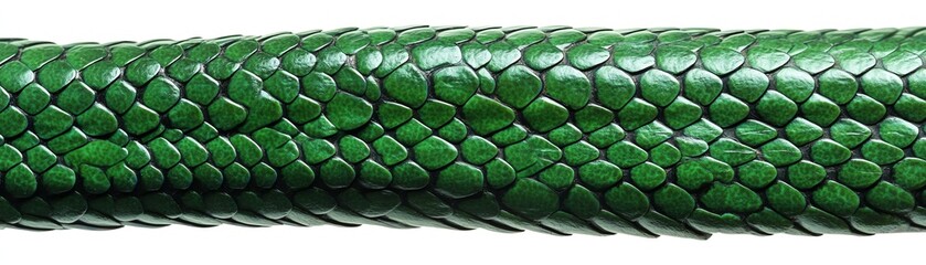 A close-up view of a vibrant green snake skin texture showcasing its intricate details.
