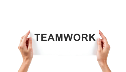 hand holding a page, Teamwork