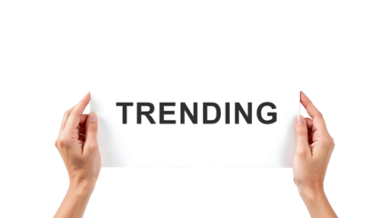 hand holding a page, Trending