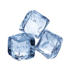 Obraz premium Ice cubes isolated on transparent background