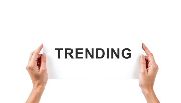 hand holding a page, Trending