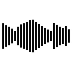 Illustration showing a black sound icon on a white background