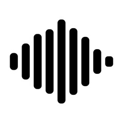 Illustration showing a black sound icon on a white background