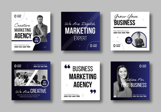 Creative Digital Marketing Agency Editable Business Growth Design Post Templates