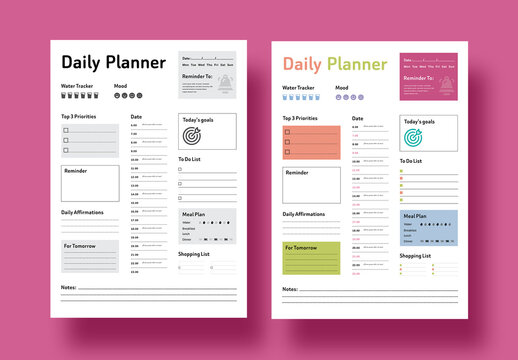 Daily Planner Layout