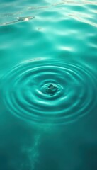 Obraz premium Subtle concentric water ripples, gradient teal tones, flowing, turquoise