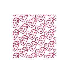 Red love heart seamless pattern illustration.Cute romantic checkered pink hearts background print collection. Valentine's day holiday backdrop texture, checker board romantic design. 