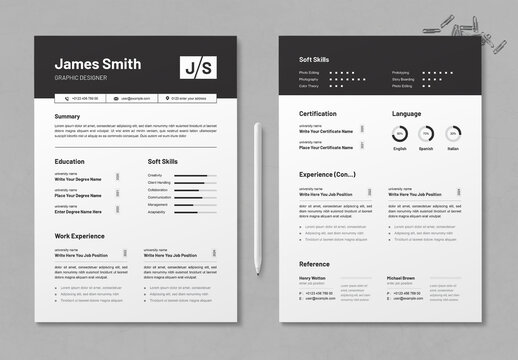 Professional Graphic Designer Resume Template