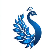 Naklejka premium Elegant Blue Peacock Design Artistic Bird Illustration