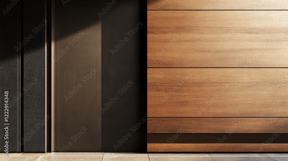 Poster contemporary sliding door detail with sleek handle and natural wood finish showcasing elegant design
