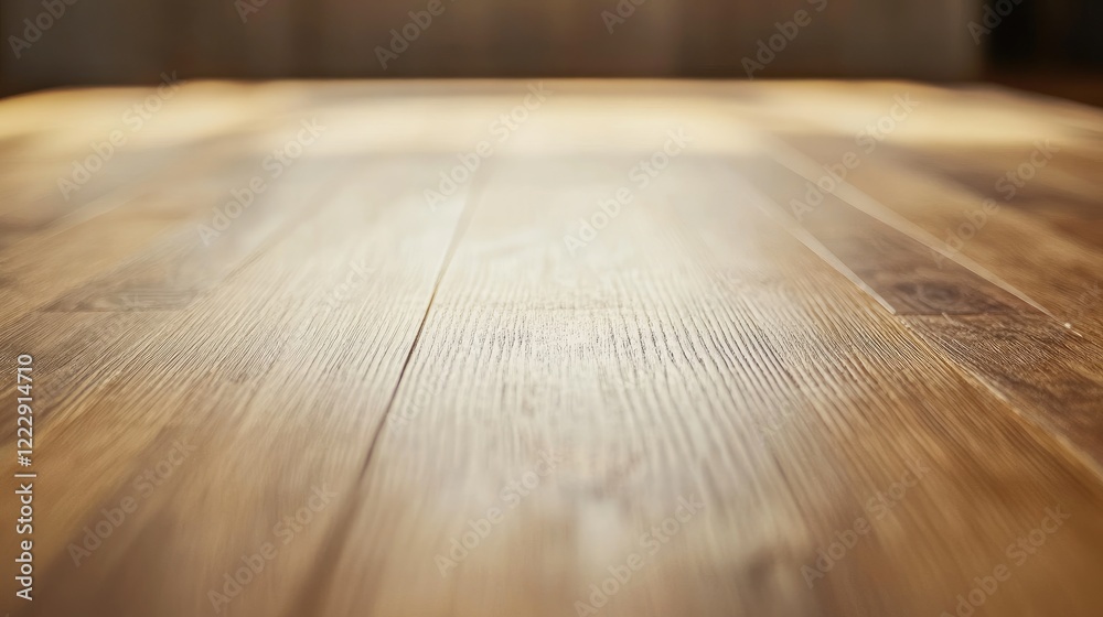 Poster conference table perspective with wooden surface and empty text space for business support
