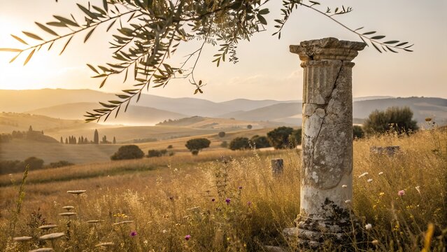 Xenophon: A Grecian Sun-Drenched Landscape - Candid Photo of Ancient Wisdom