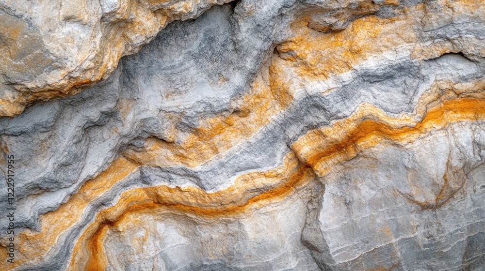 Poster Limestone texture background with orange veins ideal for text overlay and design projects