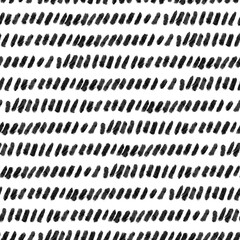 Naklejka premium Dotted line written seamless pattern. Simple black and white background. Hand drawn illustration for wrapping paper, textile, nursery