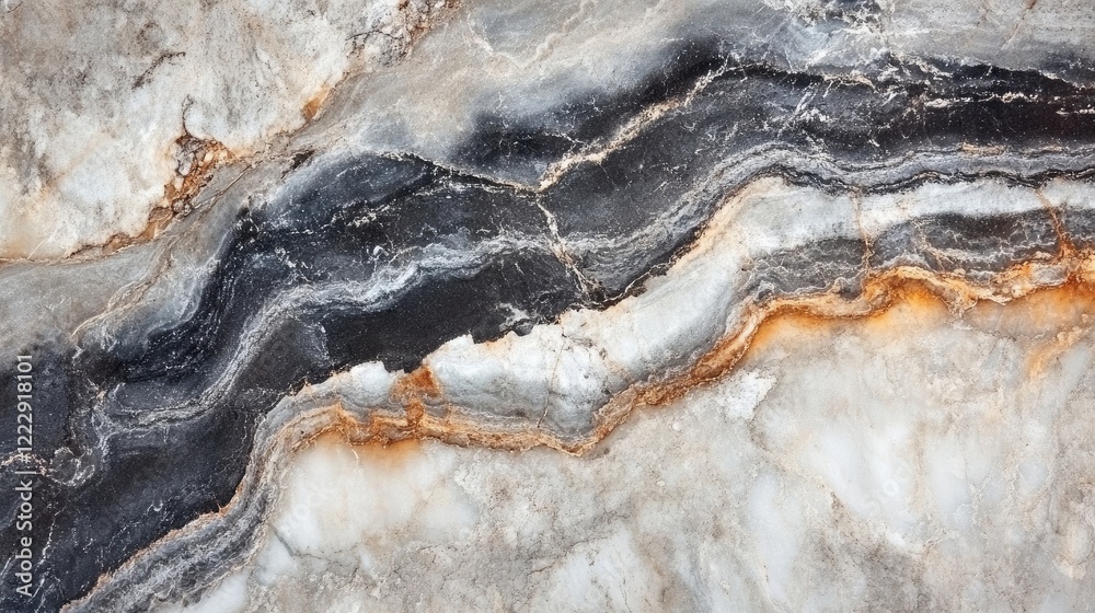 Fototapete Abstract close-up of textured stone surface with intricate patterns and hues ideal for backgrounds or decorative designs with copy space