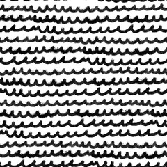 Hand written free seamless pattern. Simple black and white background. Hand drawn illustration for wrapping paper, textile, nursery