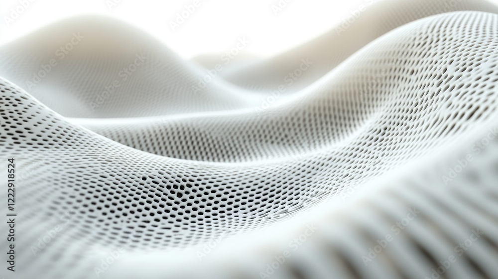 Leinwandbilder Abstract close-up of flowing synthetic fabric with intricate mesh texture ideal for backgrounds and copy space for text or design elements