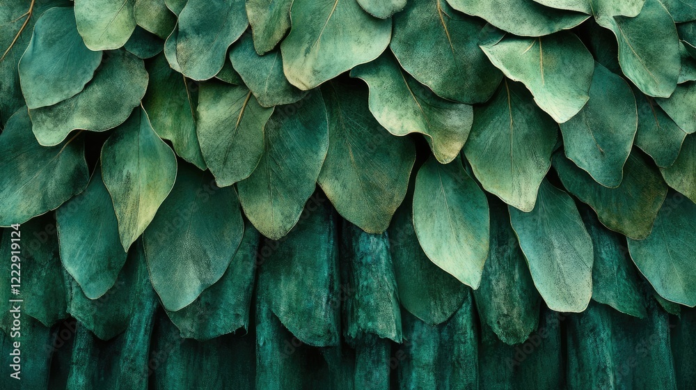 Poster Eucalyptus leaf background with texture and empty space for text suitable for nature themes and design projects