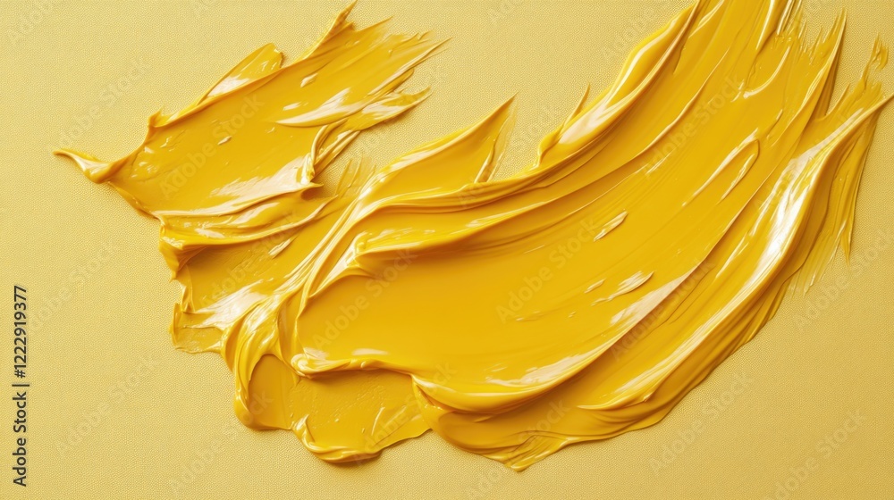 Poster gold foil texture with brush strokes on yellow background ideal for adding personalized text or desi