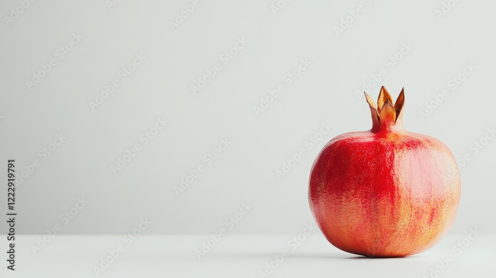 Aufkleber fresh ripe pomegranate on a light background with ample space for text showcasing healthy seasonal p