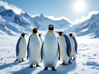 Fototapeta premium penguins in polar regions