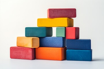 Colorful Wooden Stacking Blocks: A Sensory Playtime for Kids