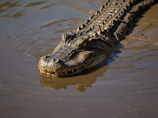 Obraz premium crocodile in the water