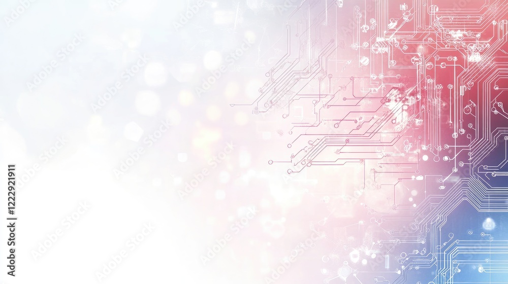 Poster designing modern semiconductors with circuit schematics and blank copy space for text integration