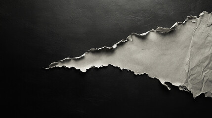 Torn Paper Texture Dark Background Ripped Edge Grey Abstract Design Element old worn black image    