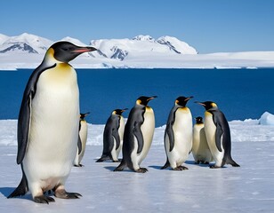 Obraz premium penguins on the ice