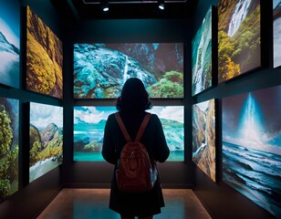 woman in digital museum