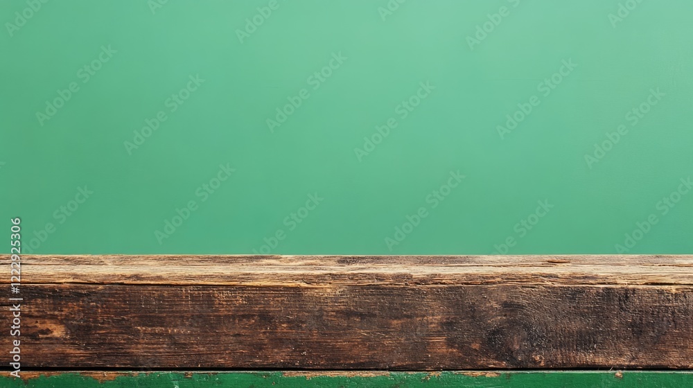 Aufkleber close up of a rustic wooden surface against a solid green backdrop ideal for text placement or desig