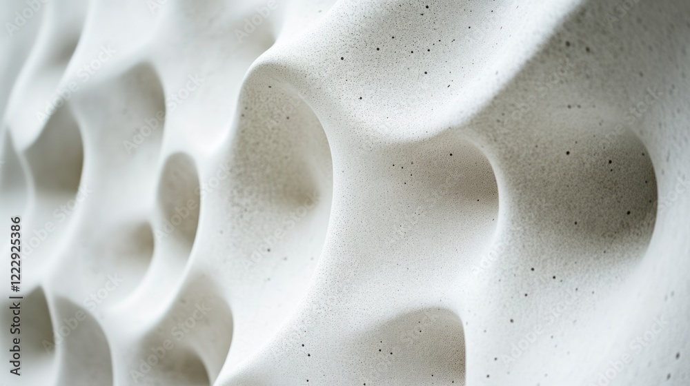Aufkleber Textured white wall surface close-up showcasing unique patterns and curves ideal for use as a background with ample empty space for text