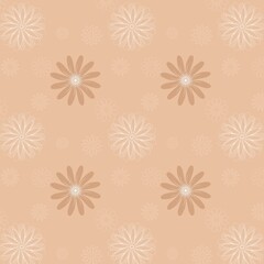 Vintage Floral patterns seamless background border embroidery ethnic batik retro. Flower motifs paisley batik. Brown silhouette watercolour flowers ikat design hand drawn. Vector illustration.