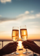 Champagne cocktail outdoors glass.