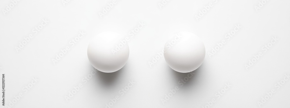 Poster white spherical objects on a clean background with ample copy space for text or design elements in a
