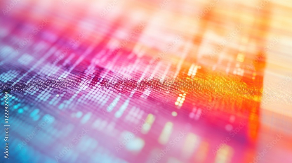 Aufkleber Colorful abstract synthetic data visualization with vibrant patterns and space for text or graphics in a modern digital design context.