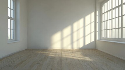 Minimalist Apartment Living Room Interior with Natural Light and Empty Space for Creative Text Placement