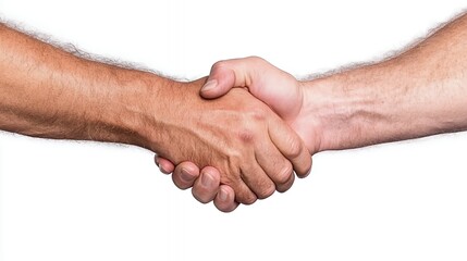 Close up of diverse hands shaking to symbolize partnership and collaboration in a professional setting