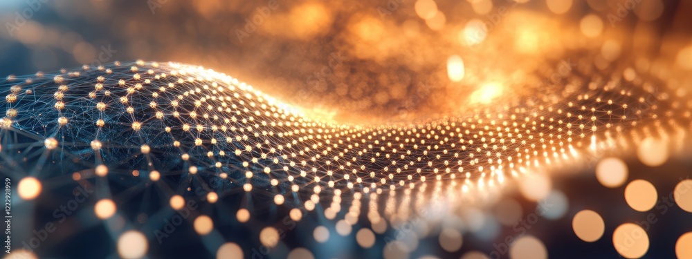 Aufkleber dramatic quantum computing visualization with abstract light patterns and copy space for text integr
