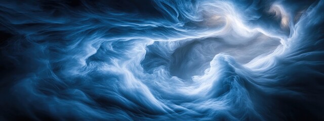 Obraz premium Dramatic illuminated swirling clouds in a dark sky with ample space for text or graphics ideal for backgrounds and creative designs