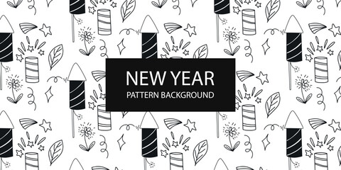 Popular new year pattern backgrkound. design textile. Simple sketch line style emphasis, attention, pattern elements. Vector illustration.