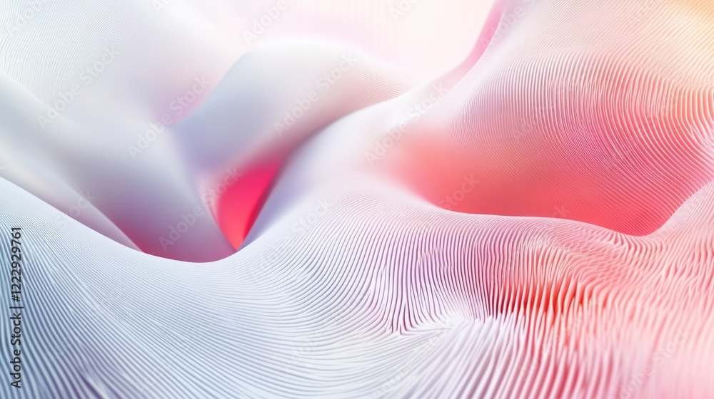 Leinwandbilder Abstract Digital Waveform Patterns in Gradient Colors with Soft Curves and Copy Space for Text Overlay