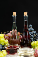 White Wine Vinegar and Red Wine Vinegar in Vinegar Bowls.