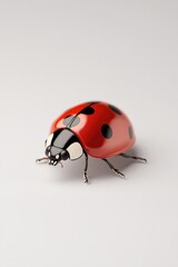 Fototapeta premium Bright ladybug showcases vivid red and black colors, highlightin