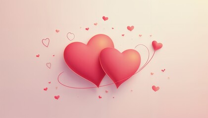 hearts as abstract valentine holiday background, saint valentine and love background concept