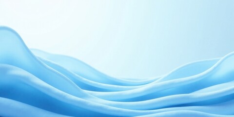 Fototapeta premium Serene Light Blue Fabric Draped in Gentle Waves, Creating an Elegant and Smooth Textured Background