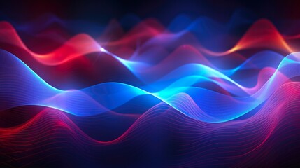 Blue Sound. Abstract Red and Blue Soundwaves Background Illustration for Music and Audio Concepts