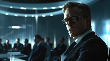 Man in suit and tie at desk